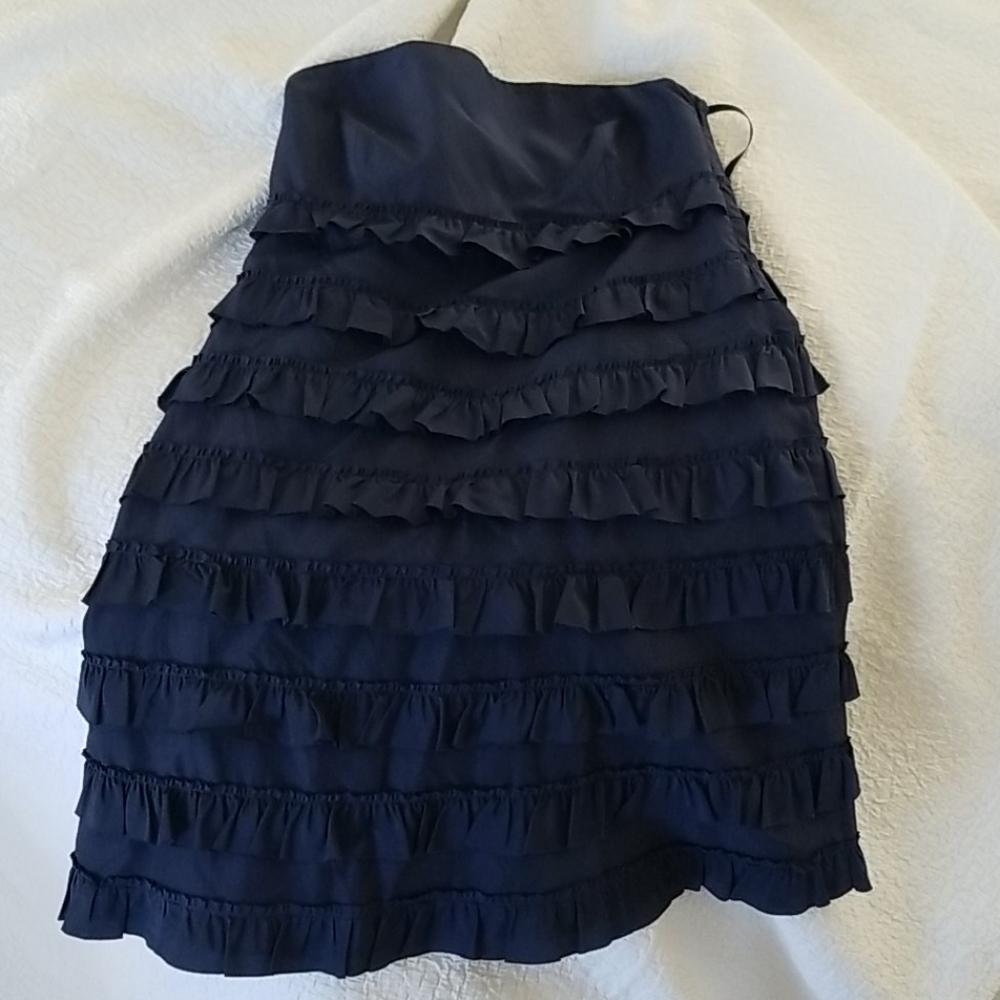 Strapless blue ruffle GAP dress NWT